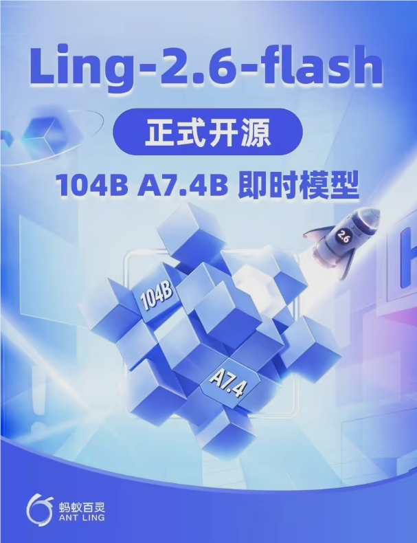 蚂蚁集团百灵大模型系列更新 Ling-2.6-flash正式开源