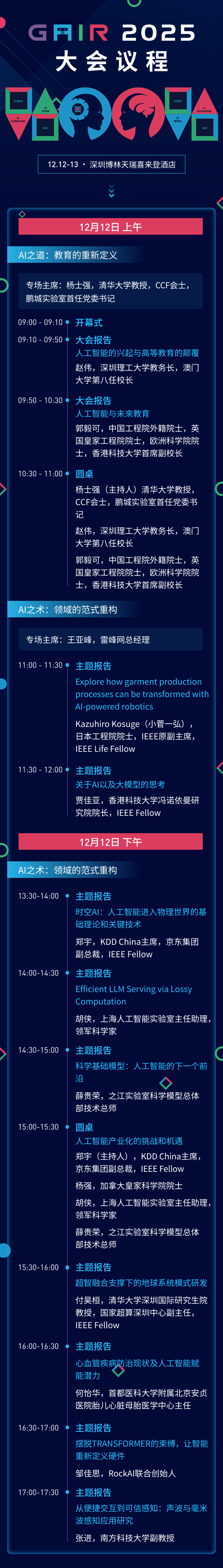 第八届GAIR全球人工智能与机器人大会，议程正式公布