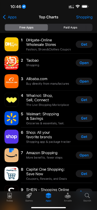 冲到第三！阿里国际站在美国APP榜排名快速跃升