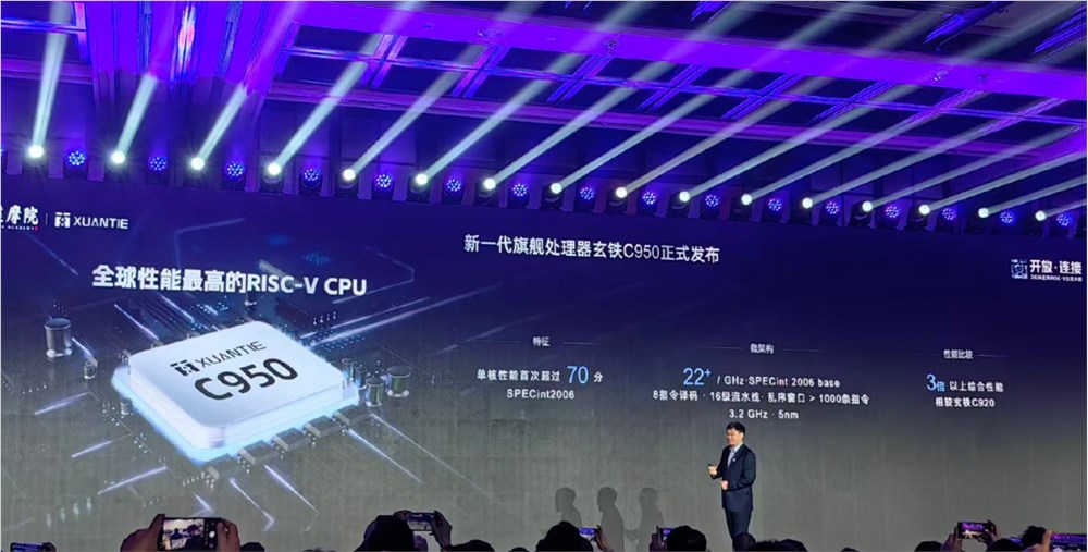  阿里达摩院发布玄铁C950：单核性能突破 70 分，刷新全球RISC-V纪录