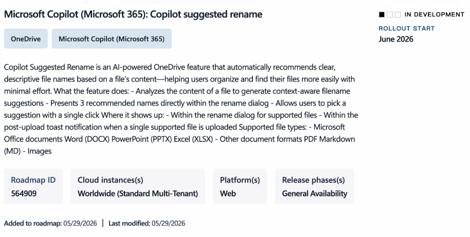 拯救乱码文件名！微软OneDrive将上线Copilot自动重命名功能