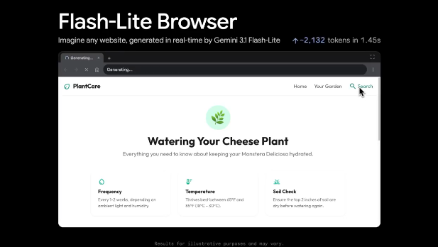 吊打大模型？谷歌最强“轻量机”Gemini 3.1 曝光，实时渲染 UI 惊艳全场