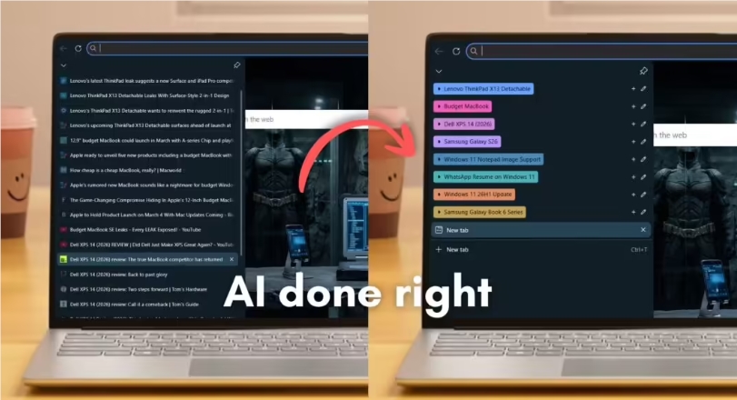 ​网页杂乱救星！微软 Edge 浏览器上线 AI 标签整理功能：秒速归类海量页面