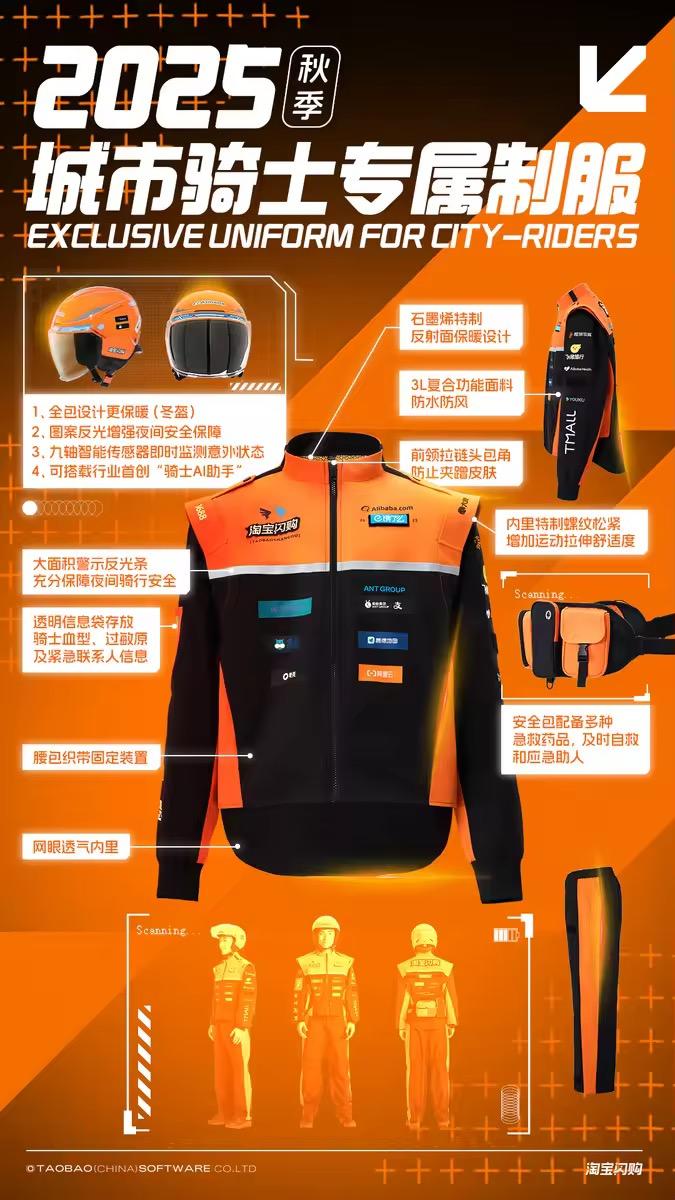 淘宝闪购饿了么发布首套城市骑士制服,升级的不仅仅是审美
