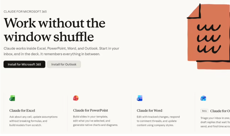 Anthropic 推出 Claude for Microsoft 365，实现跨应用文档同步