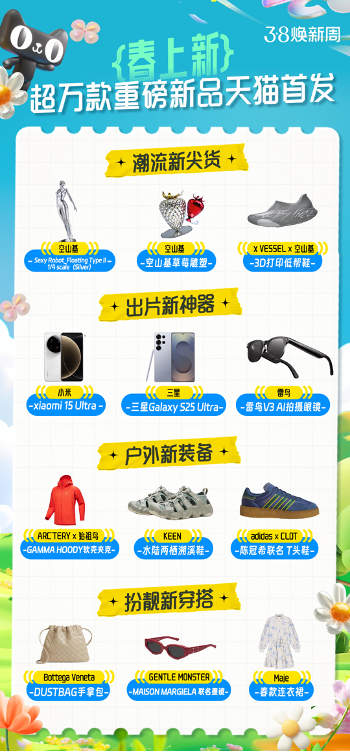 空山基系列、始祖鸟软壳 超万款重磅新品天猫“春上新”