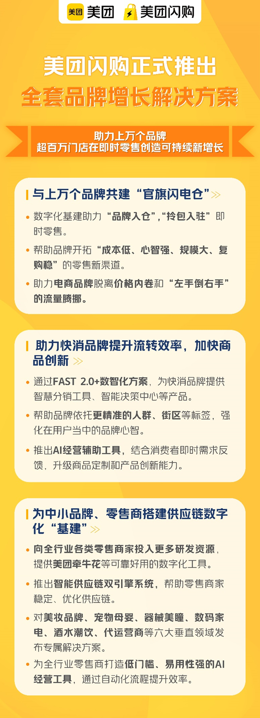 美团闪购推全套增长解决方案，称将为电商品牌“流量内卷”提供针对性解法