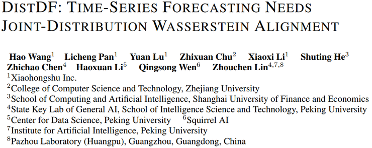 北大林宙辰团队：从最优传输角度训练时序预测模型 丨ICLR 2026