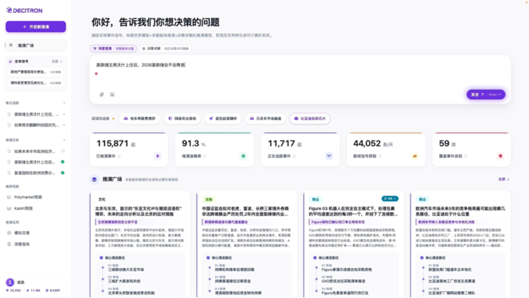 中科闻歌发布 Decitron 决策机：跳出问答大模型，AI 迈入真实世界推演时代