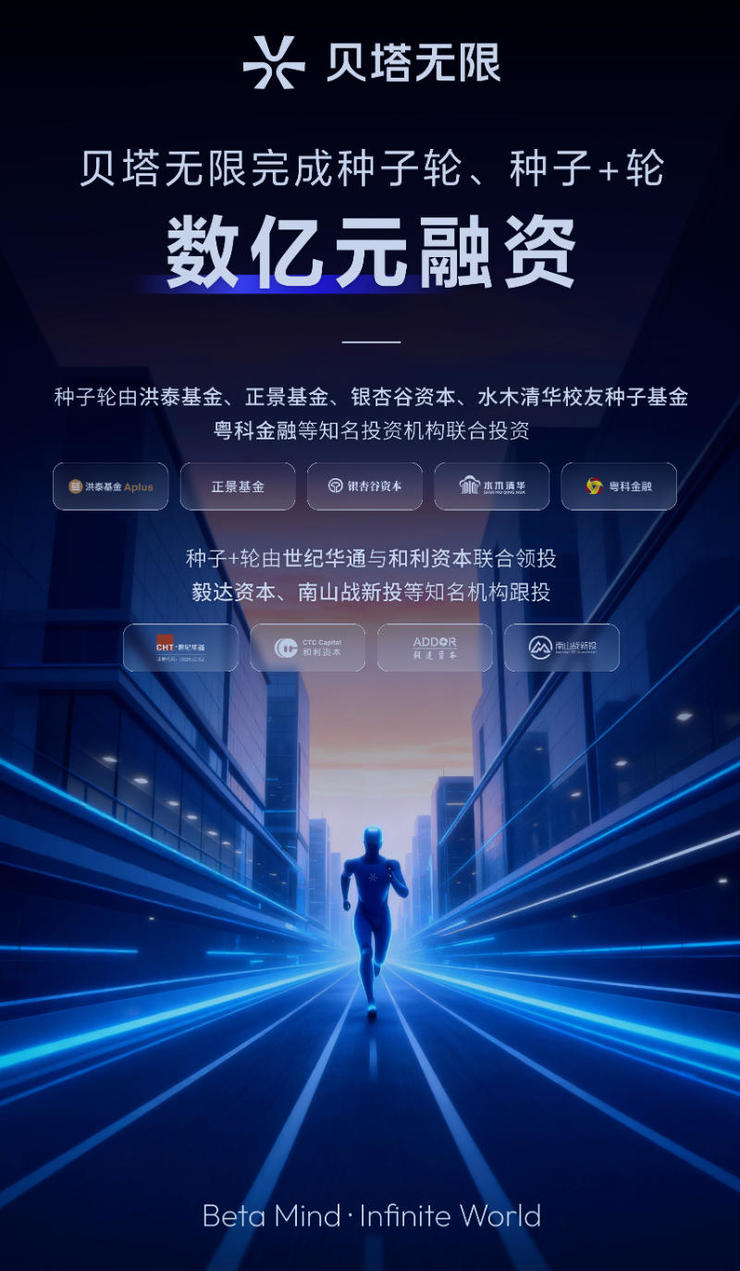 贝塔无限连续完成种子轮、种子+轮数亿元融资，以系统工程重构消费级具身智能